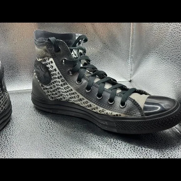 Size 8 - Converse Chuck Taylor All Star High‎ Translucent Black Sneakers 65668C - Picture 3 of 11